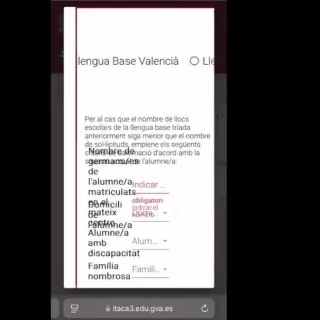 Un error en la web para elegir la lengua base de las escuelas no permite votar valenciano desde el móvil