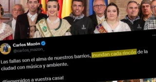 El torpe mensaje de Mazón en X: escribe que las fallas “inundan” los barrios y lo borra poco después