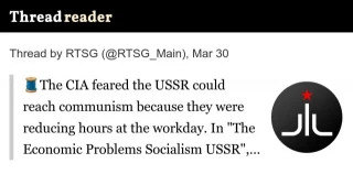 La CIA temía que la URSS pudiera alcanzar el comunismo porque estaban reduciendo horas en la jornada laboral [ENG]