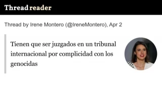 Irene Montero a kaja kallas: "Tienen que ser juzgados en un tribunal internacional por complicidad con los genocidas"