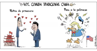 Comida china viñeta de Miki y Duarte