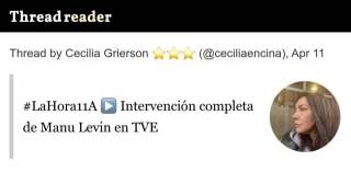 "La Hora", 11 Abril: Intervención completa de Manu Levin en TVE