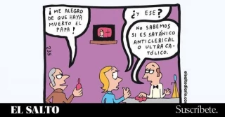 Reacciones a la muerte del papa [Viñeta]