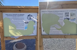 Destrozan todos los paneles informativos sobre La Desbandá instalados en el Fuerte de Carchuna, Lugar de Memoria