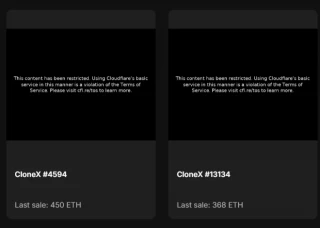 NFTs que costaron millones se sustituyen por un mensaje de error después de que el proyecto se rebajara al plan gratuito de Cloudflare (ENG)
