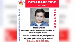 Buscan a un niño de 4 años visto por última vez el 3 de mayo en Molina de Segura