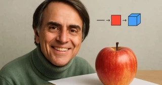 Las cuatro dimensiones del espacio-tiempo explicadas con una manzana: el día en que Carl Sagan nos acercó incluso a la teoría de cuerdas