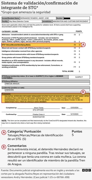 El sistema de puntos que usó EE.UU. para calificar al maquillador venezolano Andry Hernández como supuesto miembro del Tren de Aragua y deportarlo a El Salvador