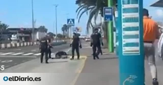 Un vídeo del aeropuerto de Gran Canaria muestra la intervención policial para abatir a un hombre armado con un cuchillo
