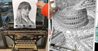 Un artista dibuja con una máquina de escribir: éstas son 32 de sus imágenes más bellas [ITA]