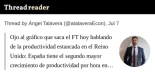 España tiene el segundo mayor crecimiento de productividad