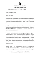 Nota de prensa del equipo jurídico de Arcuri