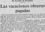 El derecho a las vacaciones pagadas como conquista obrera