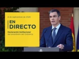 Declaración institucional de Pedro Sánchez para anunciar nuevas medidas contra el genocidio en Gaza
