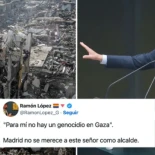 Las redes responden a Almeida tras asegurar que en Gaza "no hay un genocidio": "Madrid no se merece a este señor como alcalde"