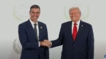 Primera foto de Sánchez y Trump después de que el estadounidense sugiriera echar a España de la OTAN