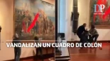 El cuadro de Colón vandalizado por dos activistas el 12-O tendrá que ser restaurado por completo