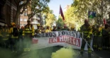La policía carga contra los bomberos forestales en una manifestación que deja nueve detenidos y dos heridos