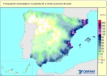 España registra 221 l/m2 de lluvias acumuladas desde el 1 de octubre, un 1% menos que lo habitual