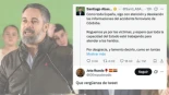 Abascal aprovecha su pésame por el accidente en Adamuz para atacar al Gobierno: "La ultraderecha siempre ensuciándolo todo"