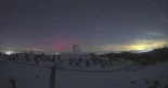El cielo fucsia en Almería: una aurora boreal grabada en medio de un paisaje nevado