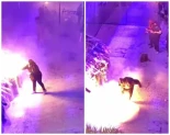 Vinculan a proceso a mujer por prender fuego a policías en Campeche en el 8M