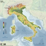 El mapa físico de Italia