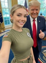 Una hermosa soldado con un mensaje pro-Trump embelesa a los seguidores de MAGA: está hecha con IA