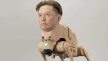 Un robot perruno con la cara de Elon Musk aparece caminando por las calles de San Francisco