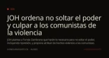 Hondurasgate - JOH ordena no soltar el poder y culpar a los comunistas de la violencia