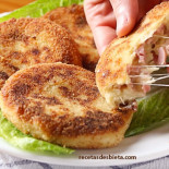 Tortitas de patata con jamón y queso