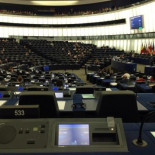 Así está el Parlamento Europeo durante el debate sobre Palestina