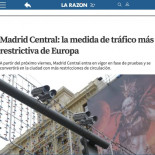 2 portadas de La Razón sobre Madrid Central. Antes y después de las elecciones