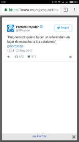 ""Puigdemont quiere hacer un referéndum en lugar de escuchar a los catalanes" @Sorayapp"
