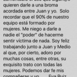 Eva Ruiz explica que lo de Juan y Medio y la falda era una broma