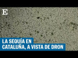 Los estragos de la sequía en tres embalses catalanes a vista de dron