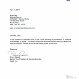 Apple envía una carta a Gizmodo pidiendo que le devuelvan su "Iphone Secreto" [EN]