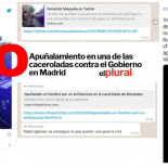 No, no han apuñalado a una persona durante una cacerolada en el barrio de Moratalaz