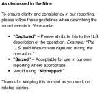 BBC prohíbe a sus periodistas usar el término "secuestrado" para describir la captura de Maduro