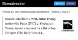 Cronología conocida sobre la supuesta entrega de documentos de inteligencia a Putin por parte de Donald Trump (ENG)