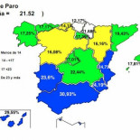 Mapa del paro por autonomías, la imagen de una catástofre humana