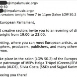 El lobby del copyright invita otra vez a los Europarlamentarios a comer y a beber la noche previa a la votación [DE/EN]