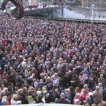 Los pensionistas increpan a los sindicatos en la concentración de Bilbao