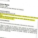 La líder de Ciudadanos en Barcelona incluye en su currículum un máster y un posgrado que no ha realizado