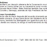 El ayuntamiento de Marín (Pontevedra) recoloca como hijos adoptivos a dos fascistas. [GL]